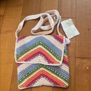 Vintage Colorful Crochet Crossbody Bag